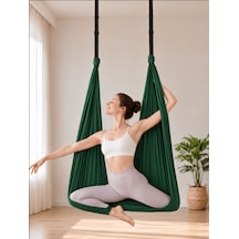 Beylini Yoga Hamağı Fly Salıncağı Yükseklik Ayarlanabilir Antigravity Esnek Askılı Denge Spor Aleti Pilates Fitness Denge Esneme Gerdirme Gelişim Yeşil