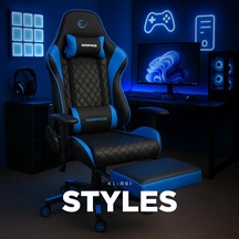 Styles Kl-r61 Mavi/siyah Gaming Oyuncu Koltuğu Çok Renkli