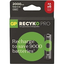 Gp Recyko Pro 2000 Mah Şarj Edilebilir Aa Kalem Pil 6'lı