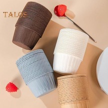 Beyaz 50 Adet Yüksek Sıcaklığa Dayanıklı Kek Kapları Yağlı Kağıt Su Geçirmez Kolay Kalıptan Tek Kullanımlık Gıda Sınıfı Pişirme Kapları