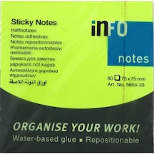 Info Notes 75x75 Fosfor Yeşil Postit 80 Yp 565433