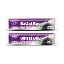 Ekstra Dayanikli 10'lu Çöp Torbası Battal Boy 72 X 95 Cm İki Paket
