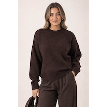 Fashion Friends Bisiklet Yaka Kahverengi Kadın Kazak 26k0061k1