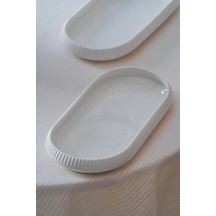 Acar Linea Oval Tabak 23x10x2cm Beyaz