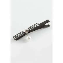 Love Yazılı İnci Pens Toka Çok Renkli