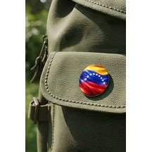 Venezuela Venezuela Abstract Ülke Bayraklı Buton Rozet - 44 MM 5 Adet Çok Renkli