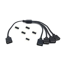 Alfais 4376 RGB Şerit 4 Pin LED Çoklayıcı Splitter Tek Kumanda 4 Çıkış