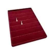 Yerli Üretim Saray Bosna Model Süet Kumaş Bordo Renk 34/24 Cm Kademeli Çekmece Içi Küpe Standı Çok Renkli