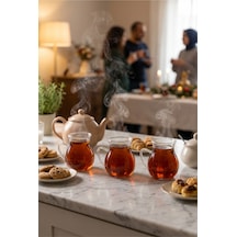 3'lü Borosilikat Damla Çay Bardağı Seti 200 Ml Şeffaf Cam Kupa Kahve Kupası Çay Kupası Latte Kupası Isıya Dayanıklı Modern Cam Bardak Şeffaf Şeffaf