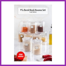 Bezos 9'lu Barok Yuvarlak Büyük Kavanoz Seti & Saklama Kabı & Erzak Kabı 9 2000 Ml Bty