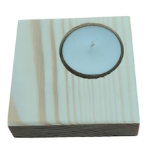 20 Adet Ahşap Kare Çam Kütük Mumluk Hediyelik 7,5 X 7,5 Cm