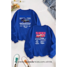 Macklin Sevgili Çift Kombin Hızlı Ve Öfkeli Bullet & Suki Sırt Baskılı Bisiklet Yaka Sweatshirt 2li Takım Mavi Mck1323 Mavi