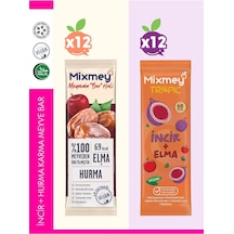 Mixmey İncir Hurma Karma Meyve Barı 24 Adet | Atıştırmalıklar – Vegan, Glutensiz (20GR X 24 ADET)