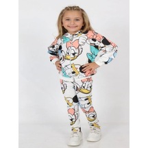 Kız Çocuk Kapşonlu Fermuarlı Mickey Modelli Alt Üst Takım
