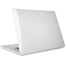 Apple MacBook Uyumlu Pro 14.2 Inç 2025 A3434 M5 Işlemçi Parlak Simli Hardcase Kapak Simli Şeffaf