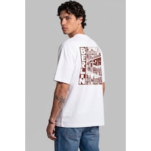 Black Nova Oversize Baskılı Unisex Tişört Berlin Stamp Beyaz