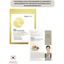 Dermal 3 Katmanlı Gold Göz Maskesi + Pirinç Özlü Kolajen Maskesi