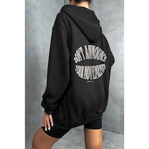 Altamira Unisex Gri Wrst Sırt Baskılı Ince Mevsimlik Kapşonlu Oversize Hırka 001