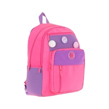 Kauko Holiday Kız Çocuk Altı Bölmeli Rozetli Okul Sırt Çantası - Pembe - K1830 Pembe - Mor