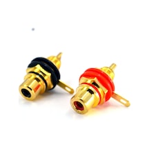 Rca Dişi Jack Şase Gold Takım Kırmızı Siyah