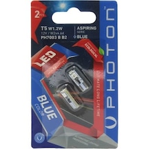 Gösterge Ampulü T5 Photon T5 12v W1.2w Mavi 3 Smd 2'li Blister Le