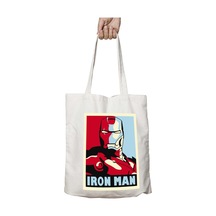 Art Hediye Iron Man Marvel İki Tarafı Kalıcı Baskılı Yıkanabilir Çanta Çok Renkli