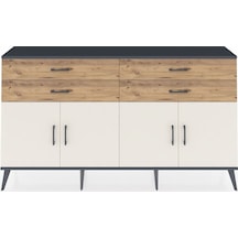 Arges Konsol 2 Raflı 4 Çekmeceli 8 Kapaklı 176x30x99 Antrasit-ayt Antrasit-aytaşı/çam