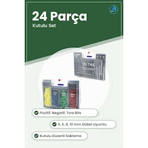 Matkap Ucu 24 Parça Ahşap Beton Ve Metal İçin Bits Seti 5 6 8 10