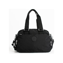 Sanmorris Unisex Krinkıl Kumaş Omuz Ve Çapraz Askılı Siyah Renkli Çanta Siyah