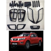 Autogp Nissan Navara Kaplama Seti Siyah Full 2016+ Kapı Kolu Far Stop Çerçeve Mat Siyah Np300