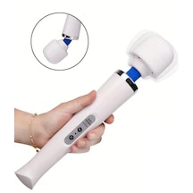 Erofoni White Kablolu 34 Cm Yüksek Teknolojik 10 Hız Titreşimli Klitoral Erotik Masaj Vibratörü