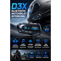 D3x Motosiklet İnterkom Bluetooth 5.4 Kask Kulaklığı 600 Metre Görüşme Hd Hoparlör Müzik Paylaşımı Ip56 Su Geçirmez