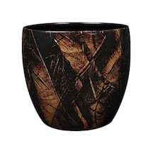Dayanıklı Siyah Metal Saksı - 17x15 Cm -