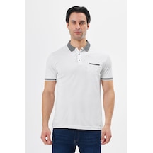 Hscstore Erkek Polo Yakalı Çıtçıtlı Beyaz Tişört- 6248-beyaz