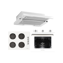 Alveus Cloud 614 MFA 614 - GLS 640 - F4 ECR Beyaz Ankastre Set