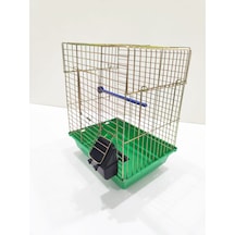 Mini Kuş Kafesi Tek Yemlikli Tek Kapılı Kuş Kafes 34x26x20cm Kuş