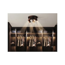5'li Hareketli Metal Led Spot Avize Kahverengi Tavan Aydınlatması Os Ram Led Ampul 3000 K Günışığı Ve Renk Seçenekli Siyah
