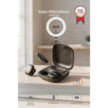 Delux Serisi Yaka Mikrofonu Wm02 Siyah Vlog Ekipmanı Taşınabilir Ses Toplantı Aleti