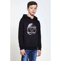 Tshirthane Astronot I Need More Space Uzay Baskılı Unisex Çocuk Sweatshirt Siyah