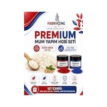 Premium Mum Yapım Hobi Seti - Soya Wax 250 Gr - 2'li Toz Mum Boyası Seti - Kırmızı, Mavi Bkfabsw2502km Karışık