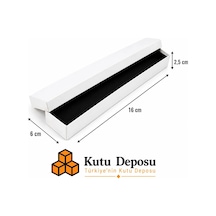 6x16x2,5 Cm Tam Kapaklı Kolye Ve Tesbih Kutusu - Beyaz Demonte 50 Adet