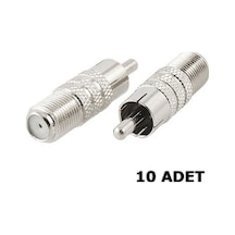 F Konnektör Dişi Rca Erkek Konnektör - 10 Adet