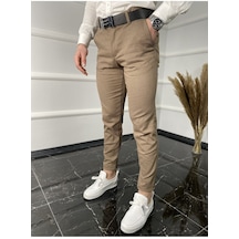Ukdwear Italyan Kesim Petek Desen Keten Pantolon Kahverengi Ukd1290