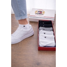 Tommy Hilfiger Unısex 6'lı Çorap Beyaz - Gri - Siyah
