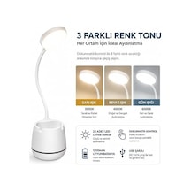 Masa Lambası Şarjlı Dokunmatik 24 Led Li, 3 Renk Modlu Ayarlanabilir Işık, Usb Şarjlı, Esnek Gövde, Modern Masa Ve Gece Lambası .