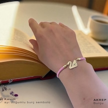 Archin Akrep Burçları İçin 14 Ayar Altın Plakalı Pembe Örgülü Kuğu Kuşu Motifli Hediye Bileklik-609burç Akrep