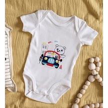 Bitmeyenkartus Bk Kids Sevimli Sürücü Tasarımlı Bebek Body Zıbın - Model 1 Çok Renkli