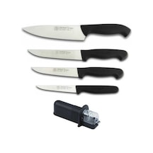 Sürbisa Sürmene Kurban Set 4 Bıçak + Bileme Akyz Siyah