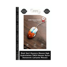 Özel Seri Oyuncu Mouse Rgb Aydınlatma Tm24 Beyaz Oyun Donanımı Çalışma Masası