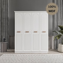 Pera 4 Kapak Mdf Gardırop Beyaz